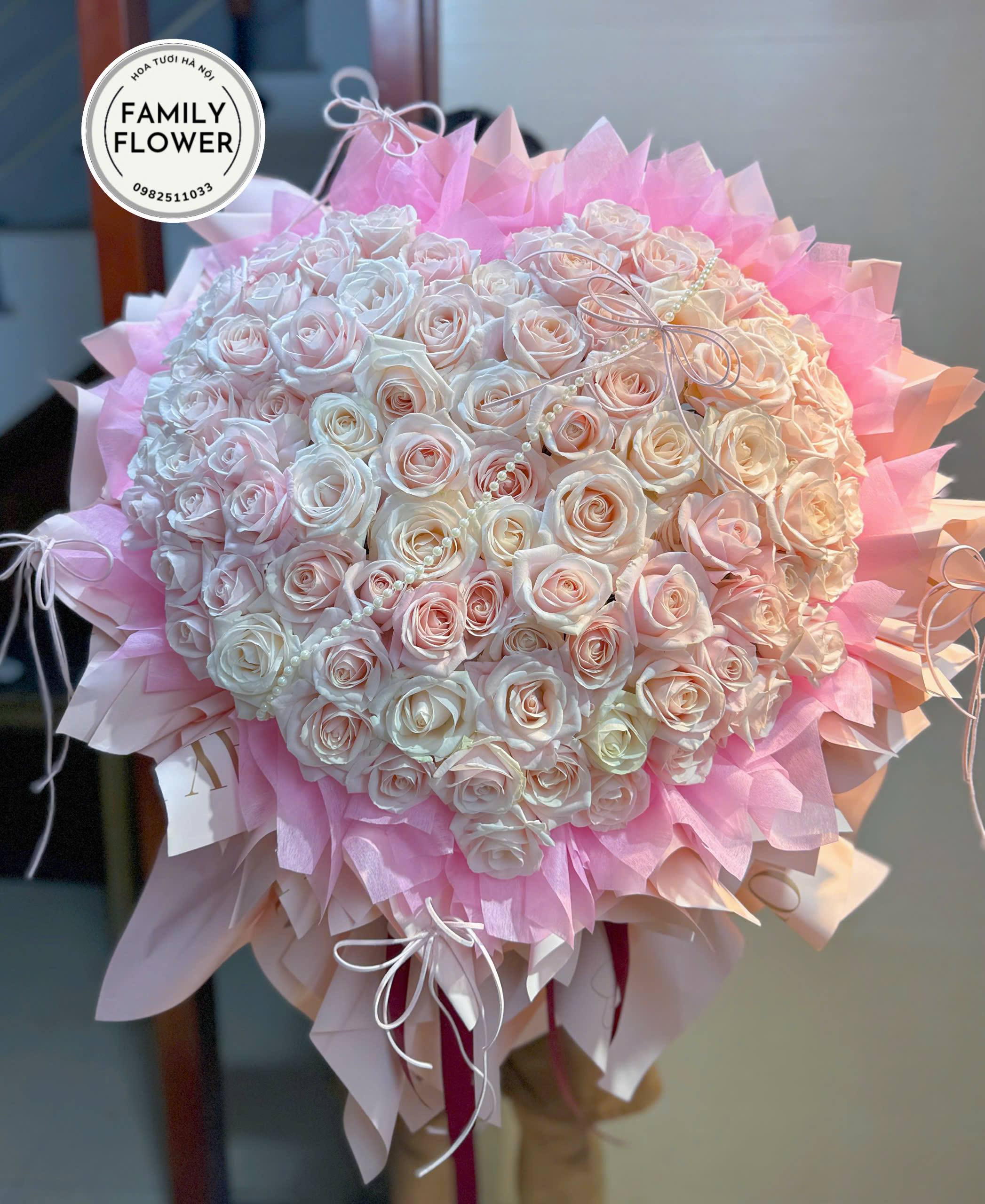 Bó hoa trái tim tặng người yêu quận Cầu Giấy Hà Nội ! Bó hoa trái tim Hà Nội