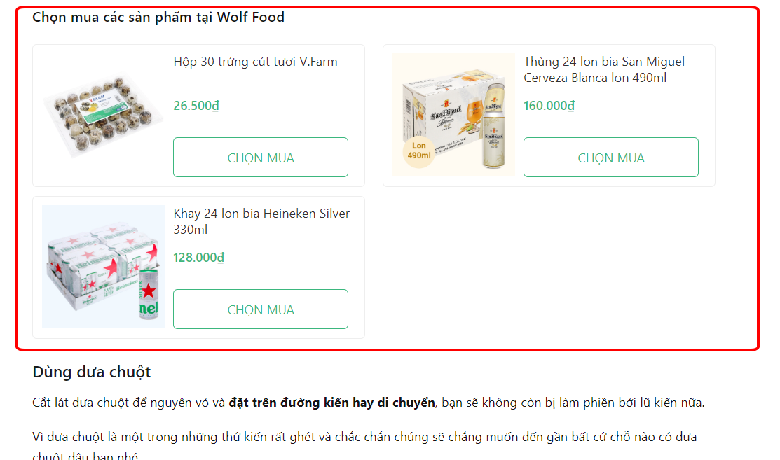 Wolf Food Sản phẩm mua kèm