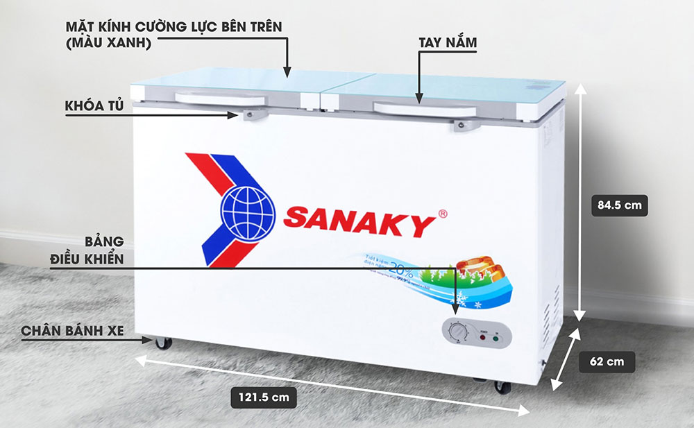 Tủ đông Sanaky VH-3699A1, 270 lít, 1 ngăn đông, dàn đồng | Sanaky Miền Bắc