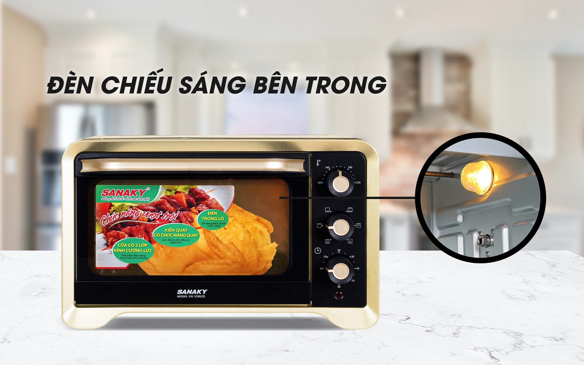 Lò nướng Sanaky VH-509N2D-Lò nướng sanaky 50 lít | Sanaky Miền Bắc