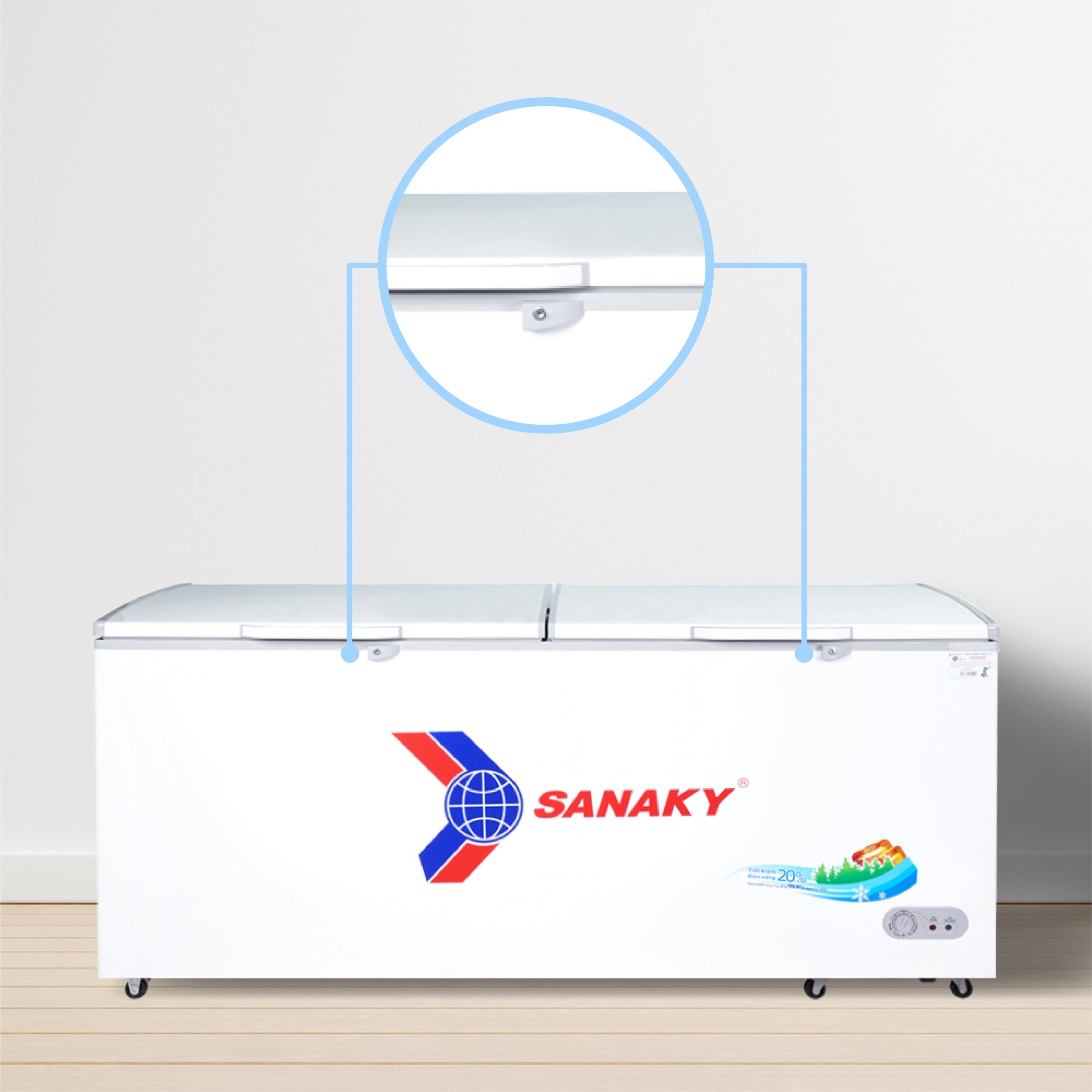 Tủ đông Sanaky VH-5699HY, 410 lít, 1 ngăn đông, dàn lạnh đồng