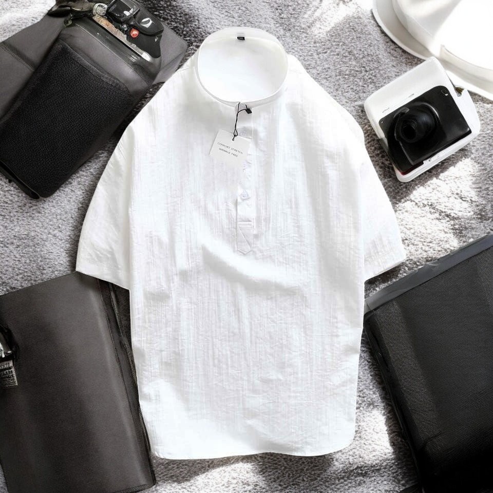 Sơ Mi Đũi Cổ Trụ Big Size Nam 44UP: Mát Lành, Phong Cách Khác Biệt