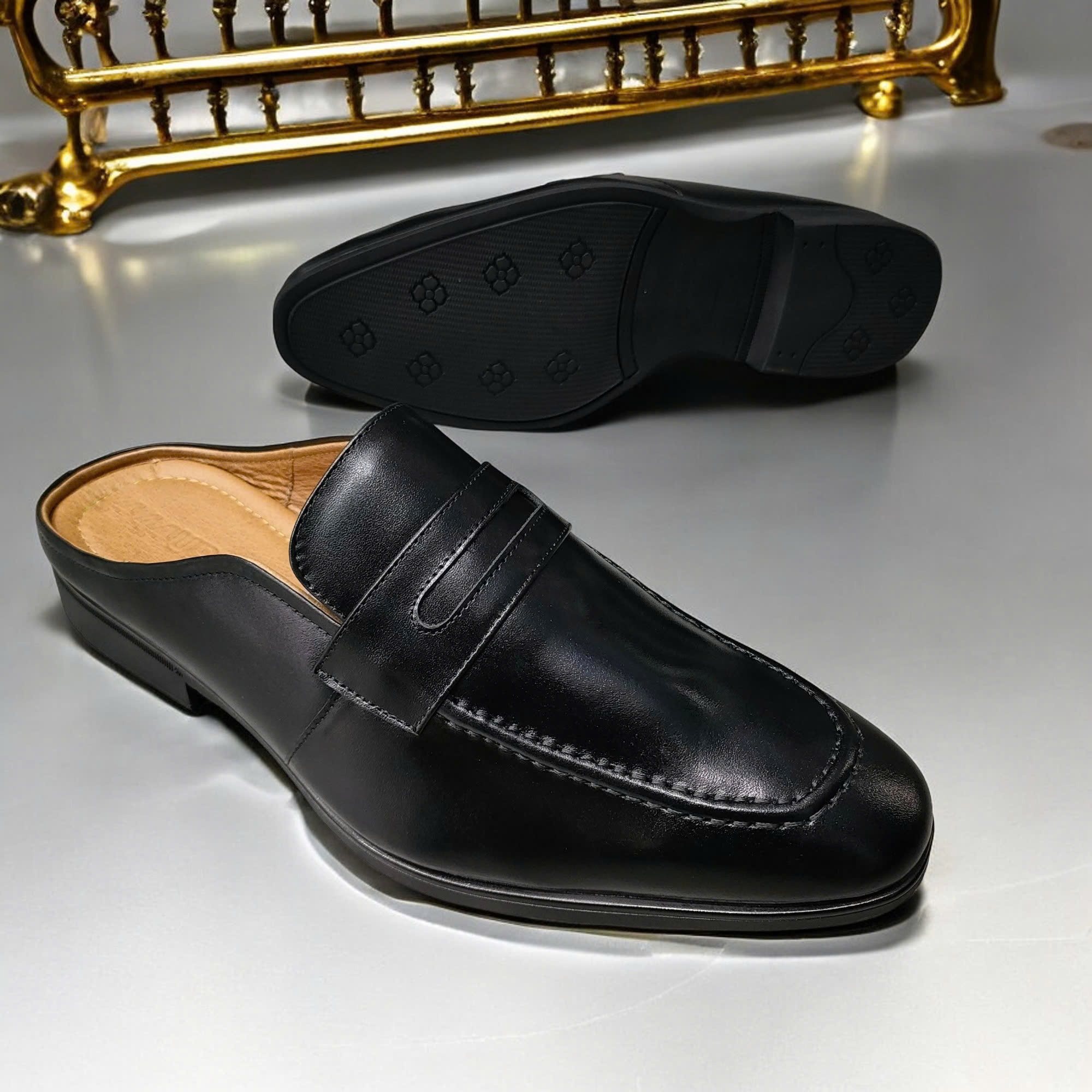 Giày Tây Sục Nam Big Size Da Thật Màu Nâu (Size 45-50)