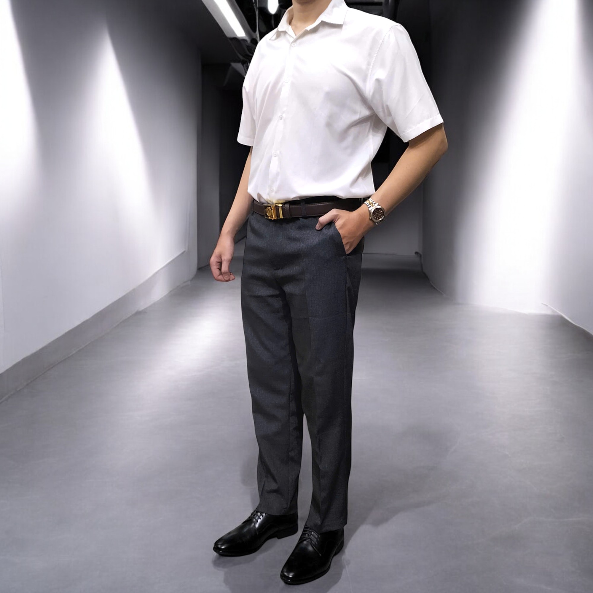 Phối Đồ Chuẩn Với Áo Sơ Mi Tay Ngắn, Quần Tây Và Giày Tây Cho Nam Big Size