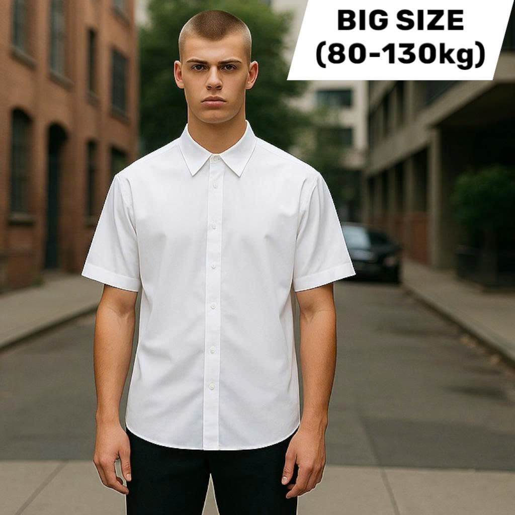 Sơ Mi Tay Ngắn Vải Mango Big Size (80-130kg) | Mát Lịm, Không Nhăn