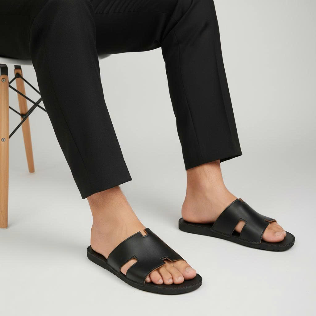 Phong Cách Lịch Lãm, Thoải Mái Tối Ưu Với Dép Da Chữ H Big Size Nam