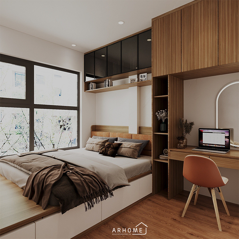 Khách hàng Anh Phong | Trần Khát Chân, Hà Nội - Nội Thất Nhà Phố Màu Vân Gỗ