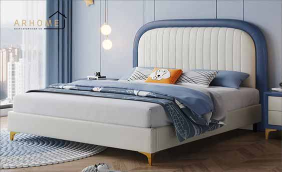 Giường gỗ bé trai thiết kế màu trắng đẹp