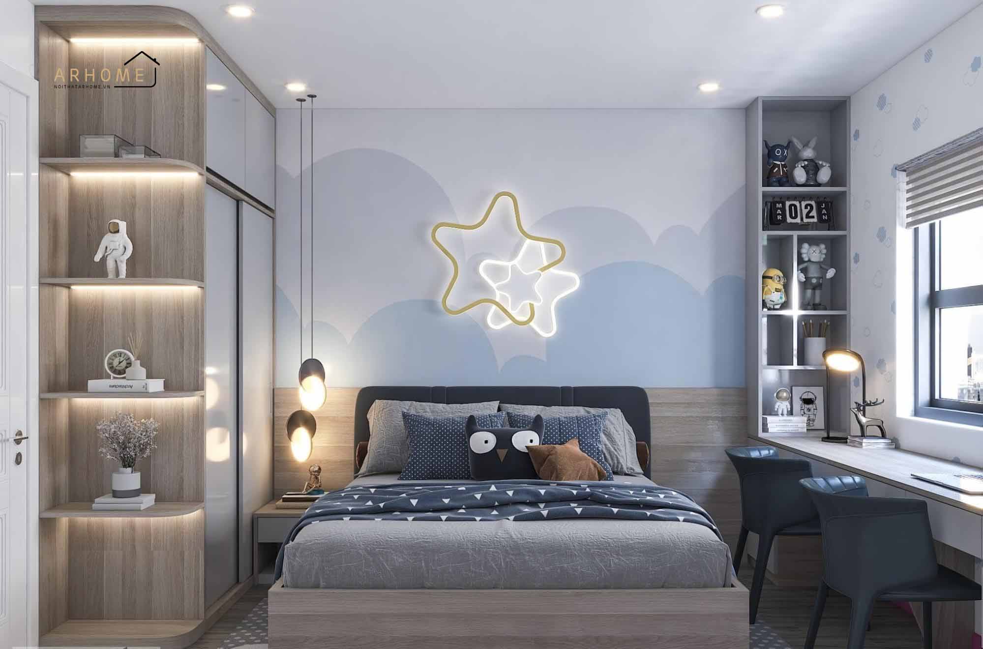 Mẫu giường ngủ cho bé bằng gỗ MDF