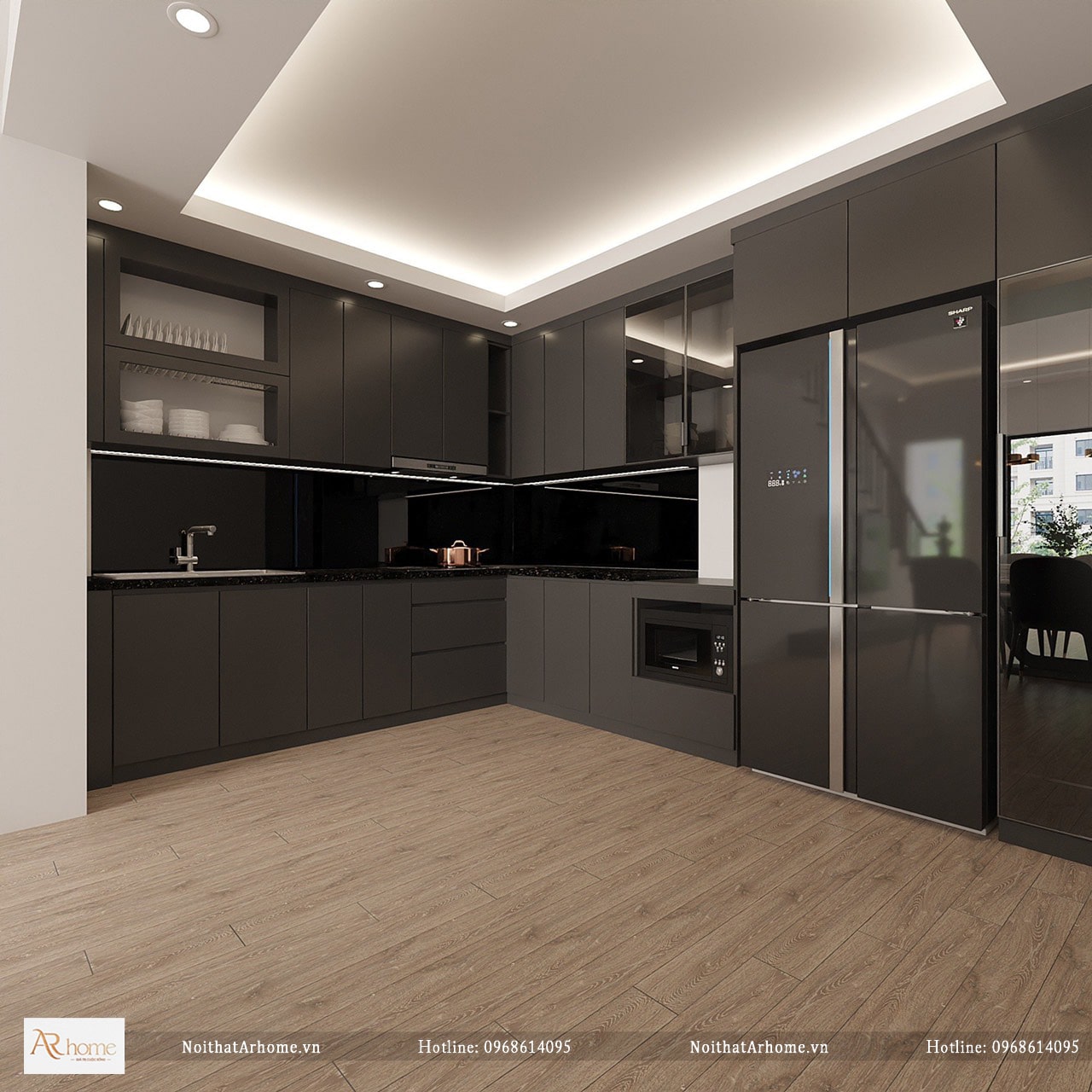 Tủ bếp Acrylic độc đáo ấn tượng