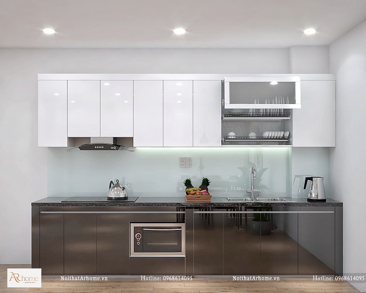 Tủ bếp acrylic thiết kế hiện đại sang trọng