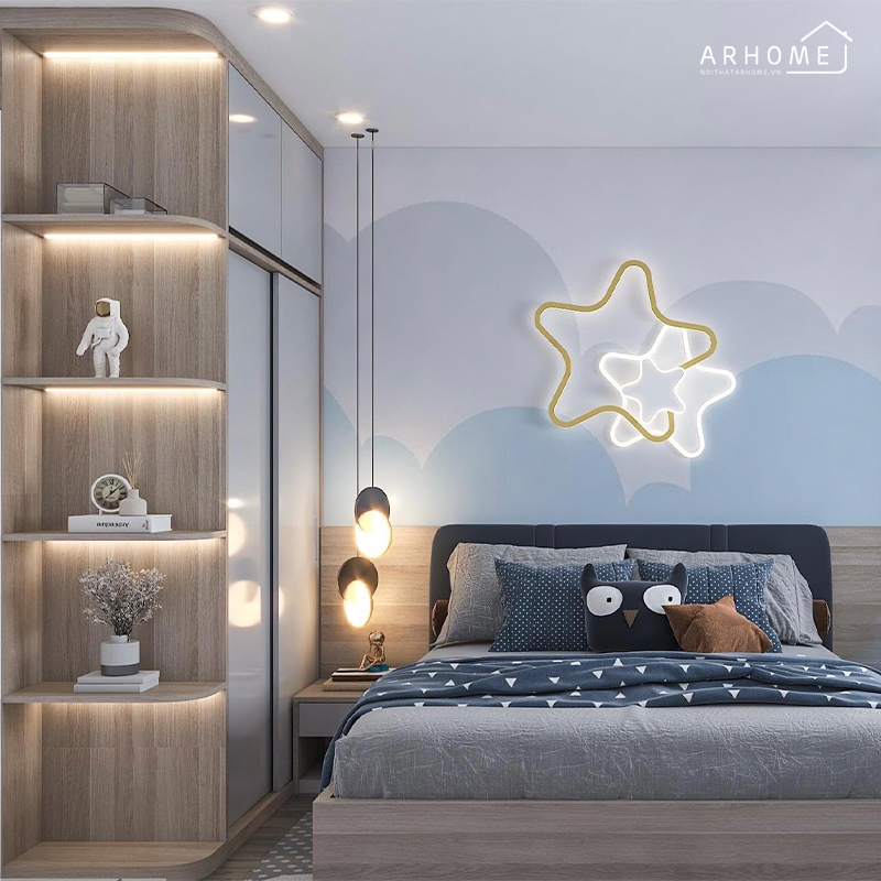 Giường ngủ màu vân gỗ