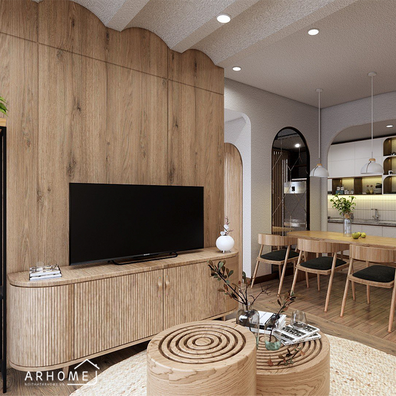 Kệ tivi màu vẫn gỗ