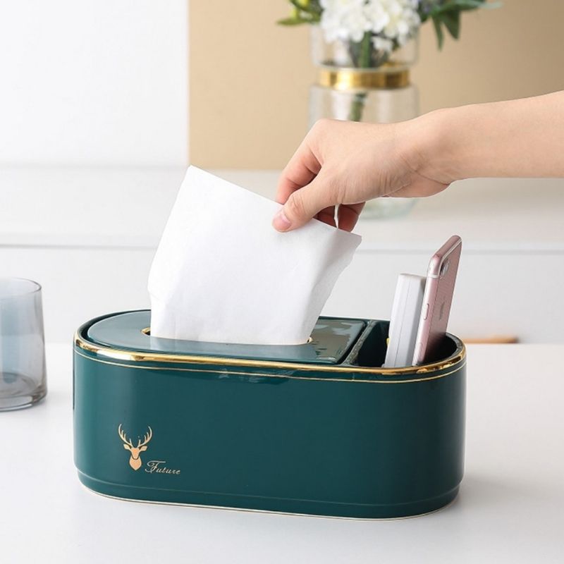 Hộp đựng khăn giấy kép hình oval