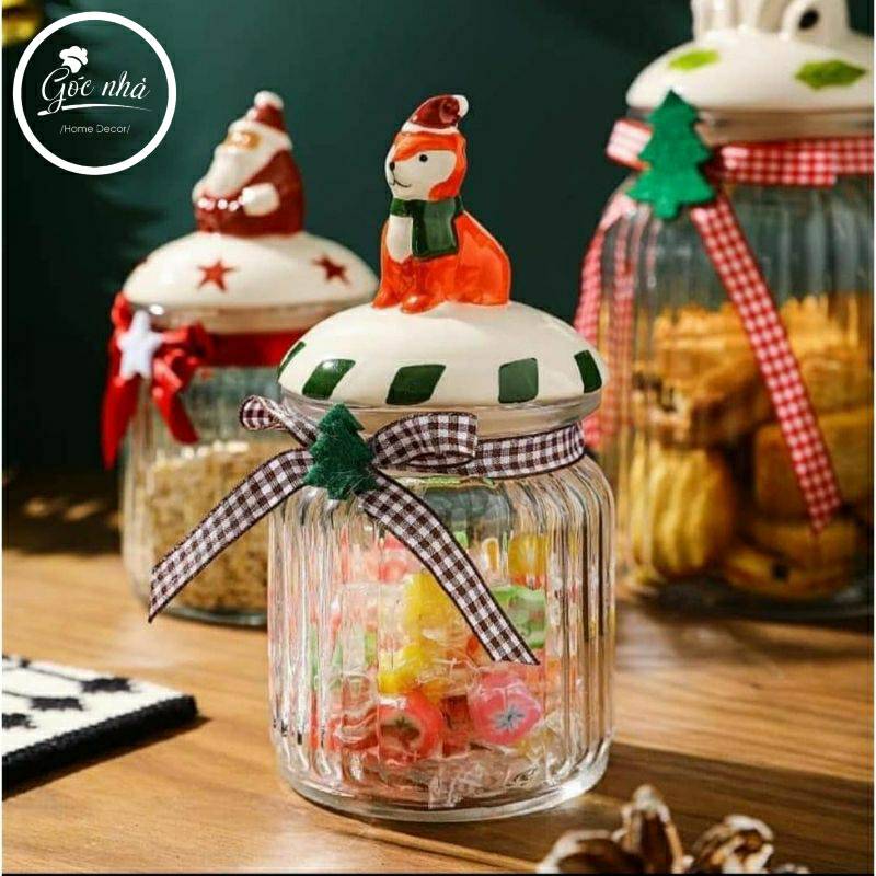 Hũ kẹo thủy tinh Xmas