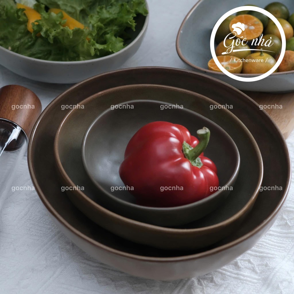 Tô oval méo Sedy sứ đất nặn