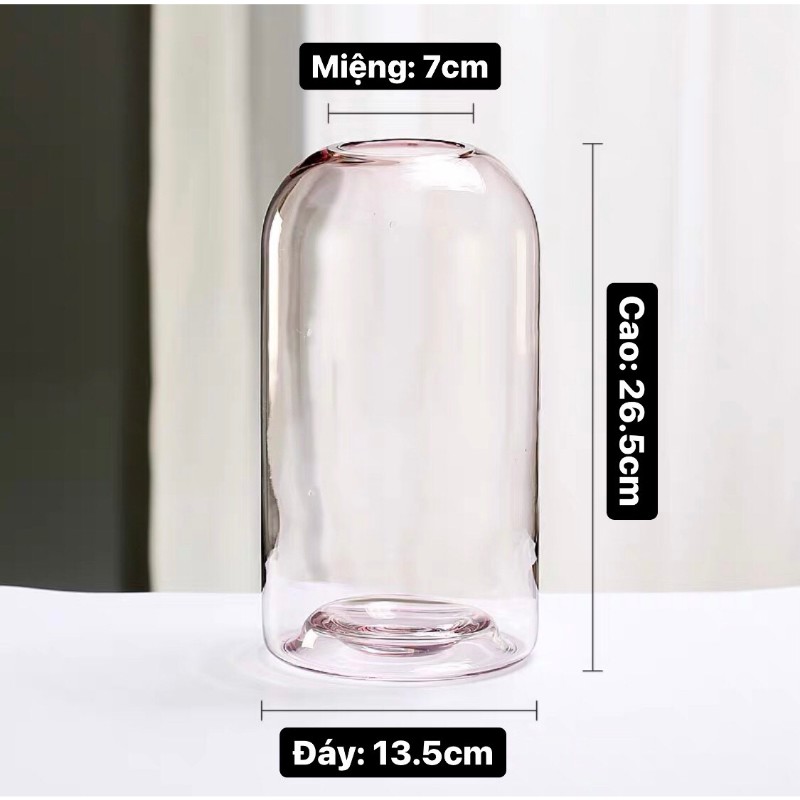 Bình Hoa Thủy Tinh ombre dáng trụ