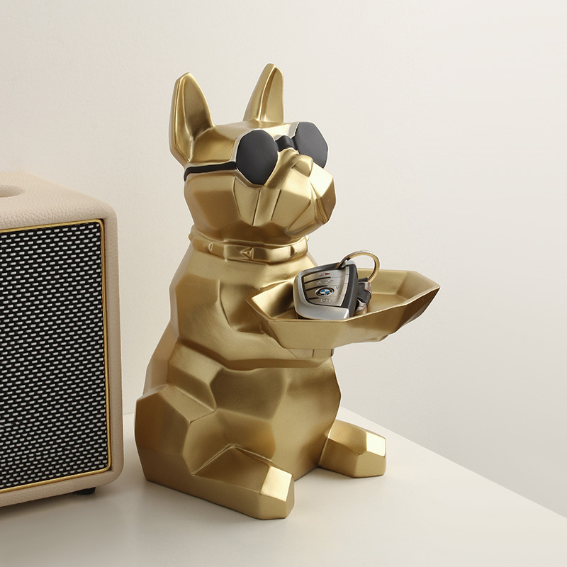 Chó bull decor-gold