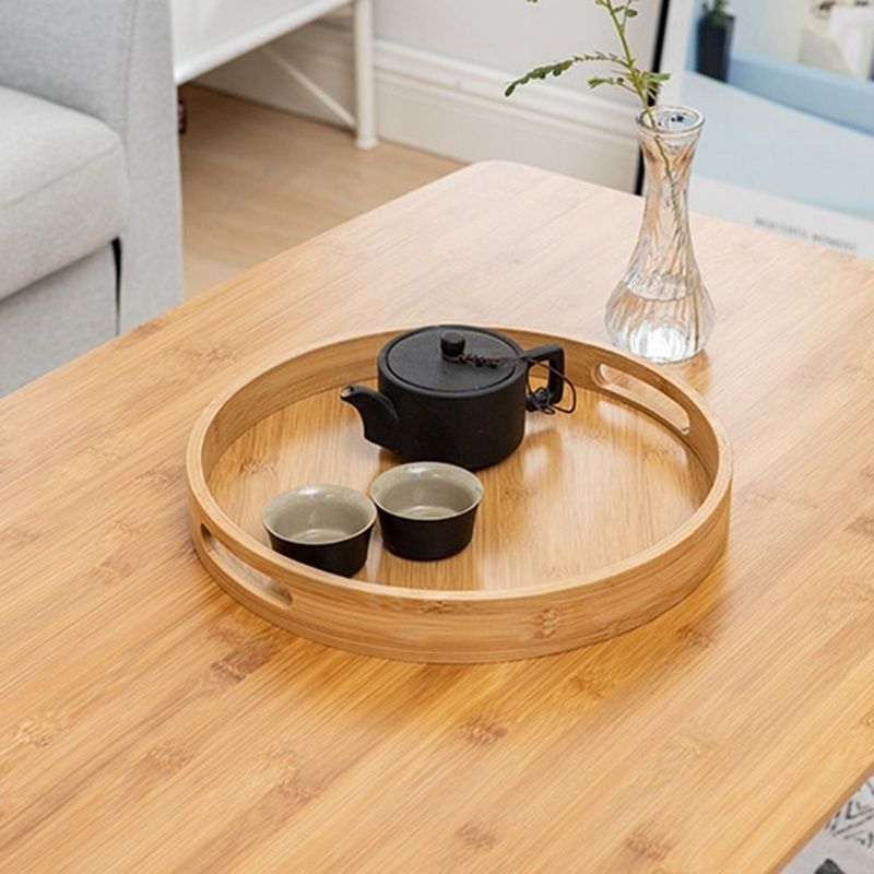 Khay gỗ tròn có tay cầm