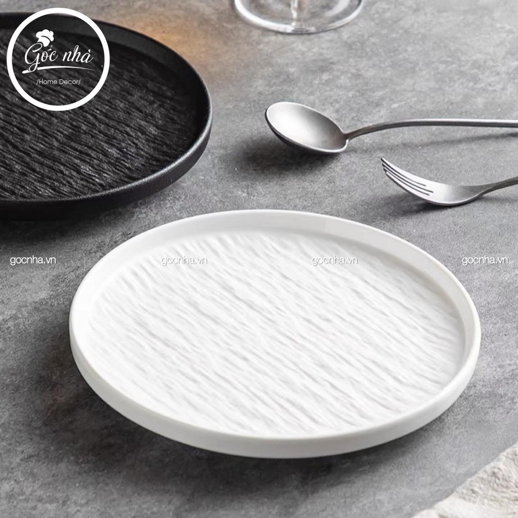 Dĩa Mocca Vân Sần dáng tròn