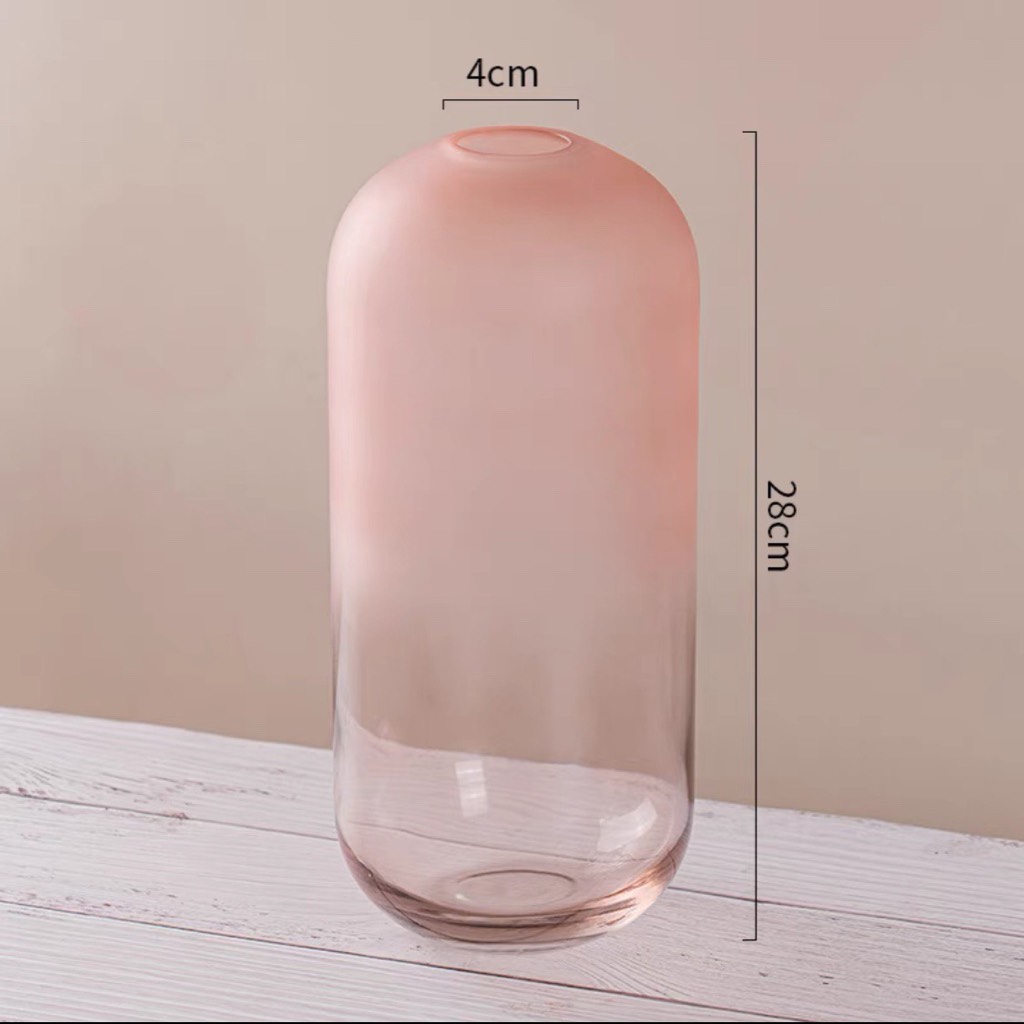 Bình Hoa Thủy Tinh ombre dáng trụ