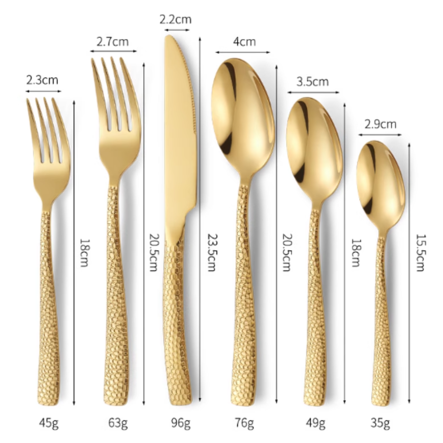 Hammered Cutlery Style 5 - Cán dẹt mỏng