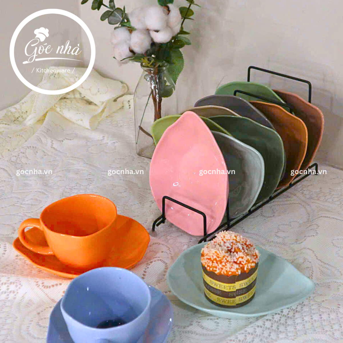 Dĩa Méo Sứ Xương Color Pop