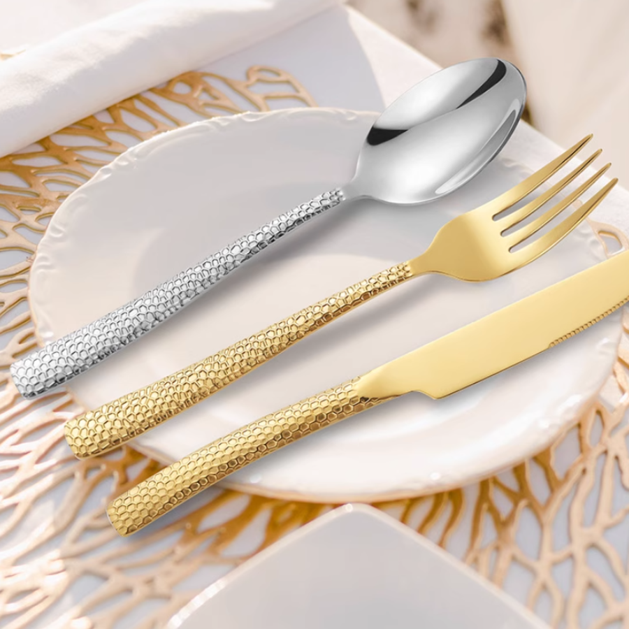 Hammered Cutlery Style 5 - Cán dẹt mỏng