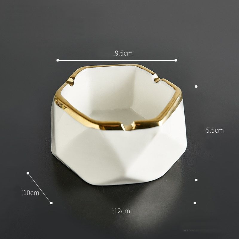 Gạt tàn tròn viền vàng