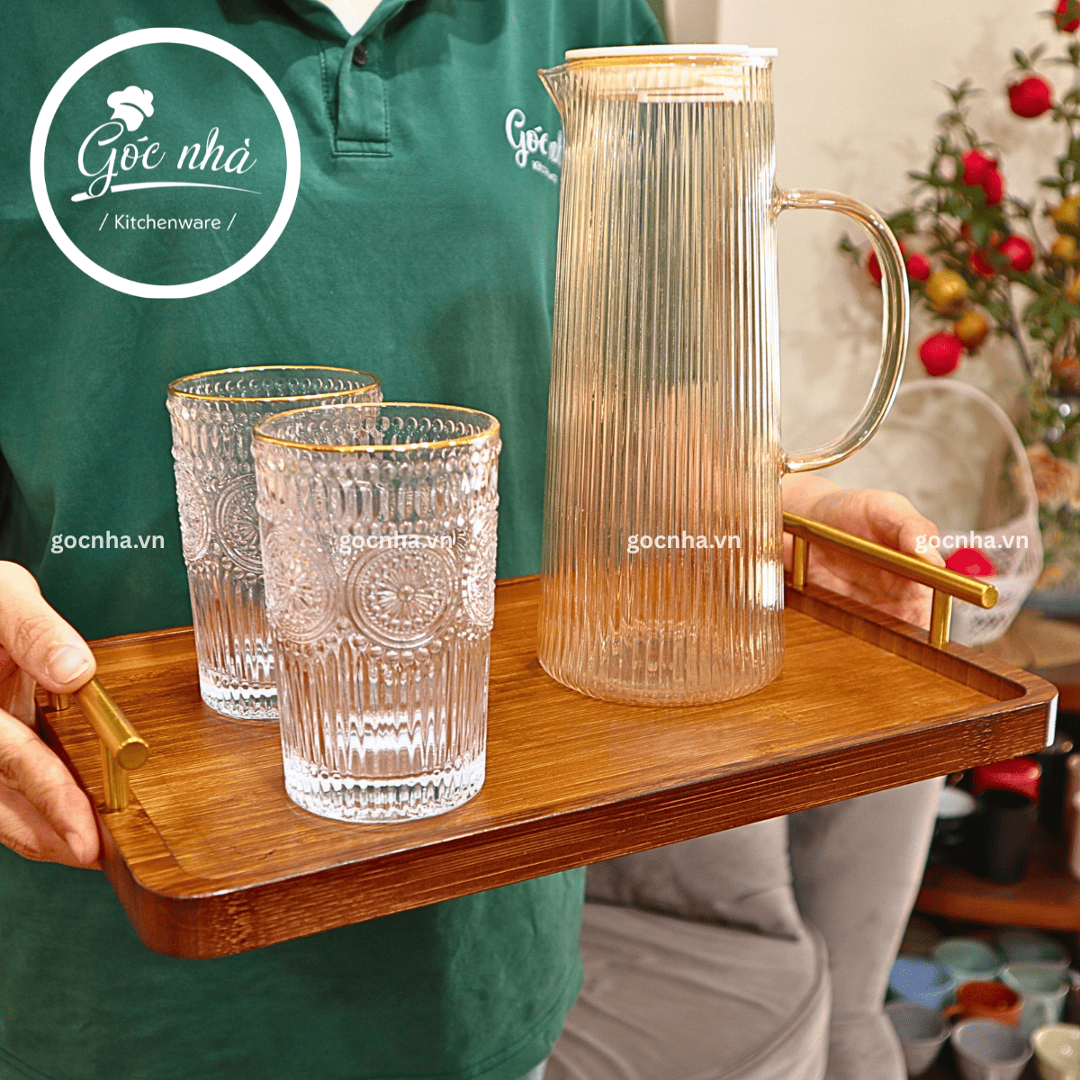 Khay gỗ có tay cầm