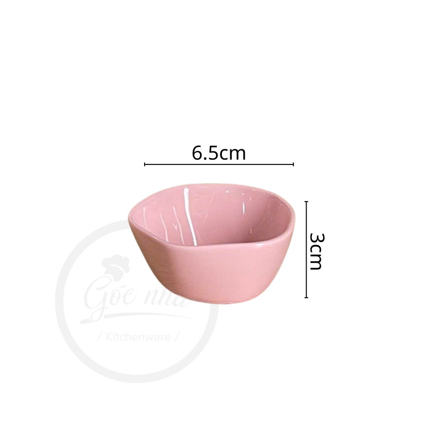 Chén Chấm Méo Sứ Xương Color Pop