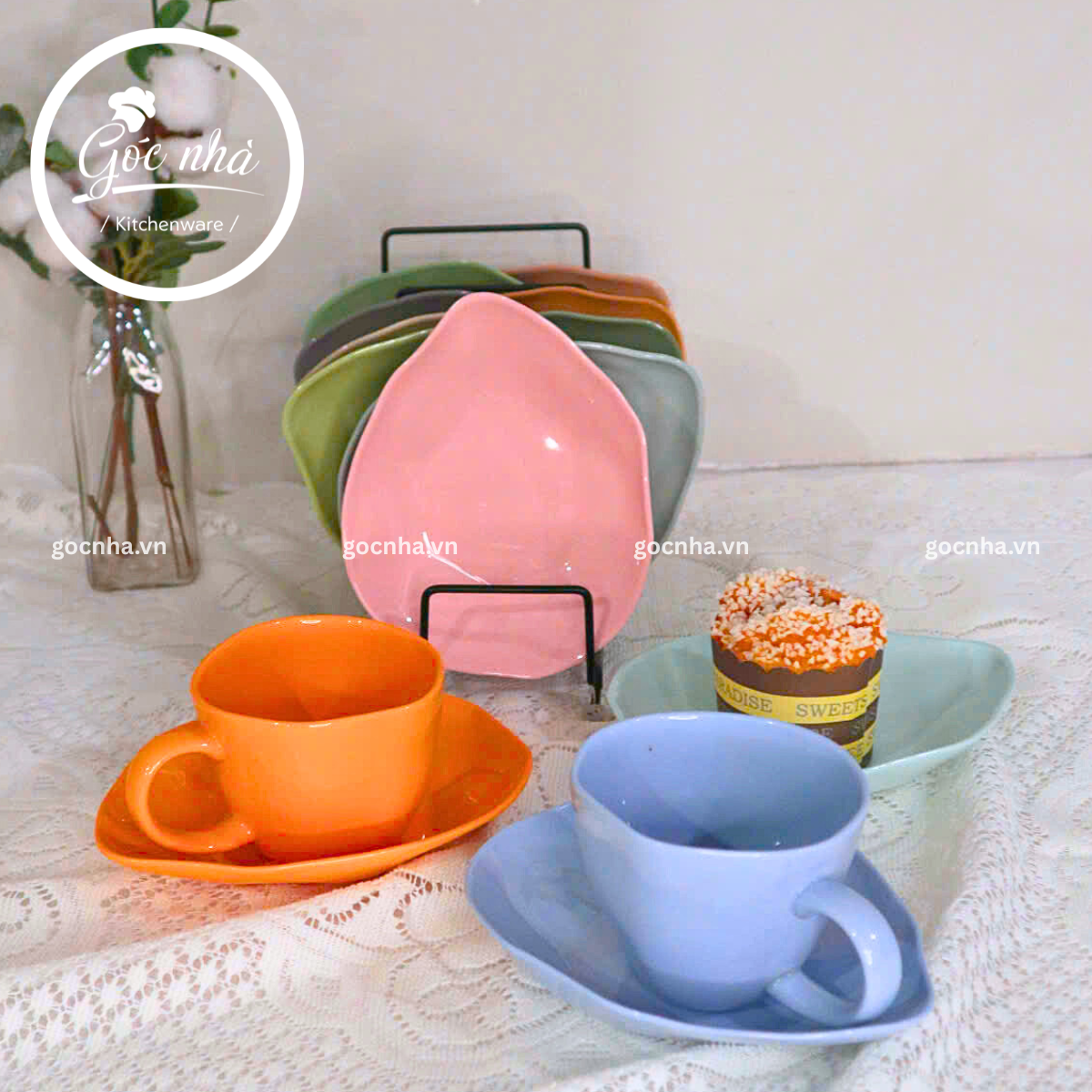 Dĩa Méo Sứ Xương Color Pop