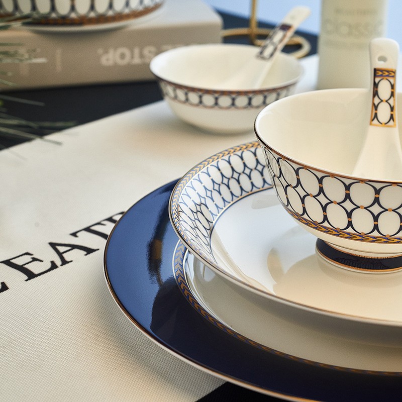 Set chén bát sứ xương Royal Mosaic 60 món