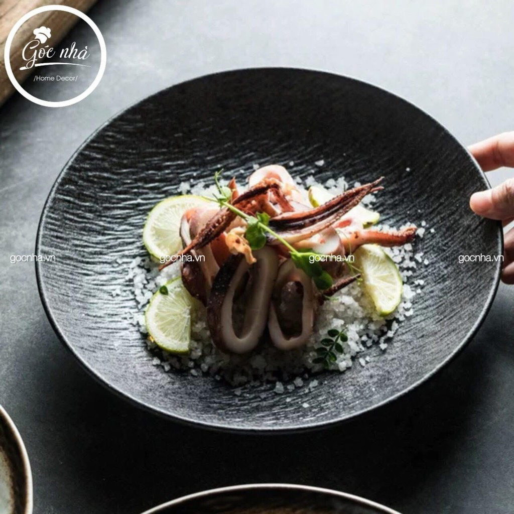 Dĩa Mocca Vân Sần dáng tròn