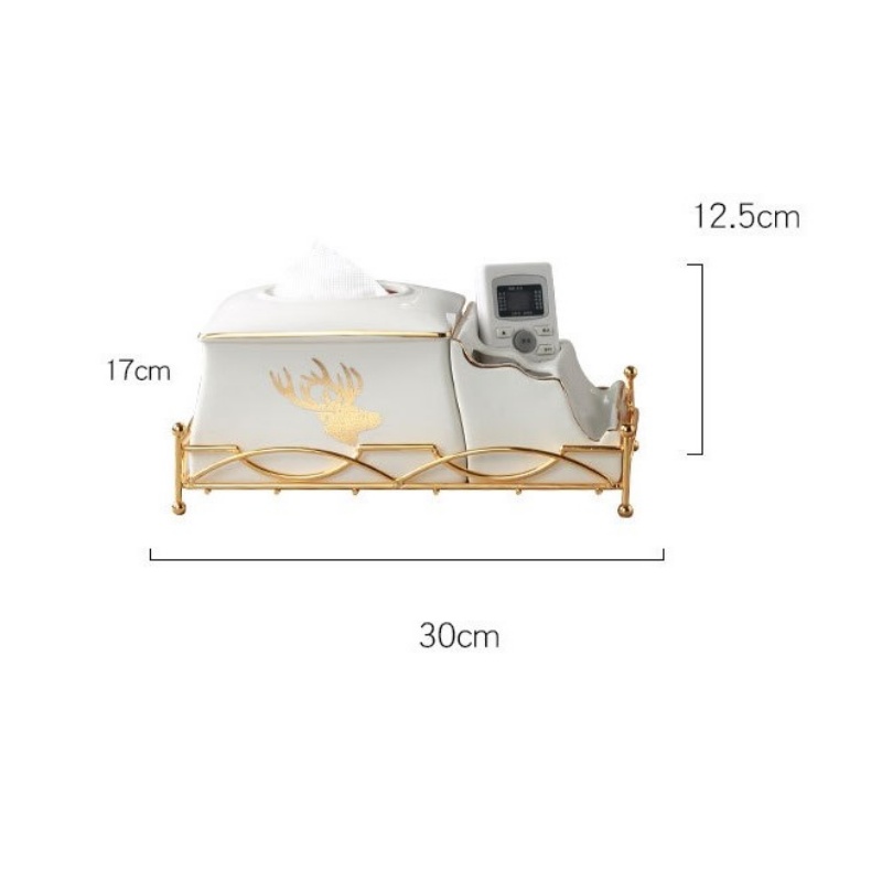 Hộp đựng giấy 2 ngăn khung thép