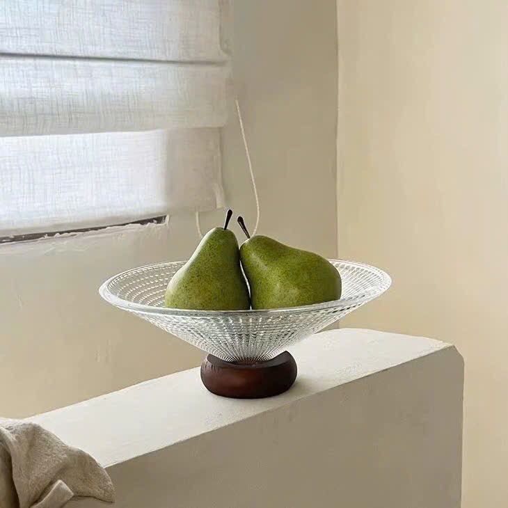 Khay trái cây đế gỗ