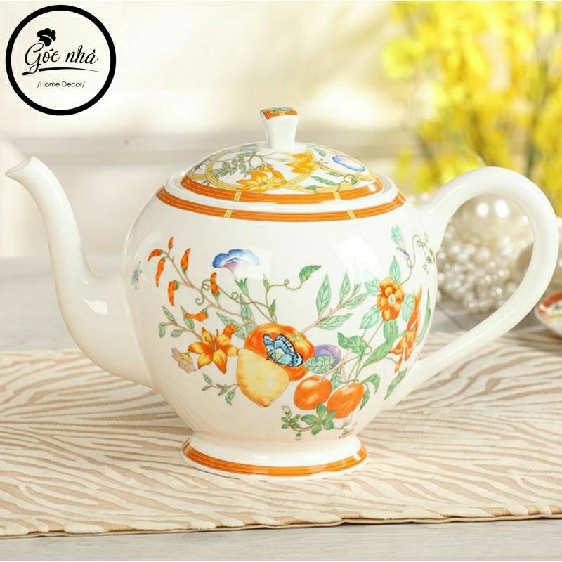 Set tách trà sứ xương Gardenia cao cấp