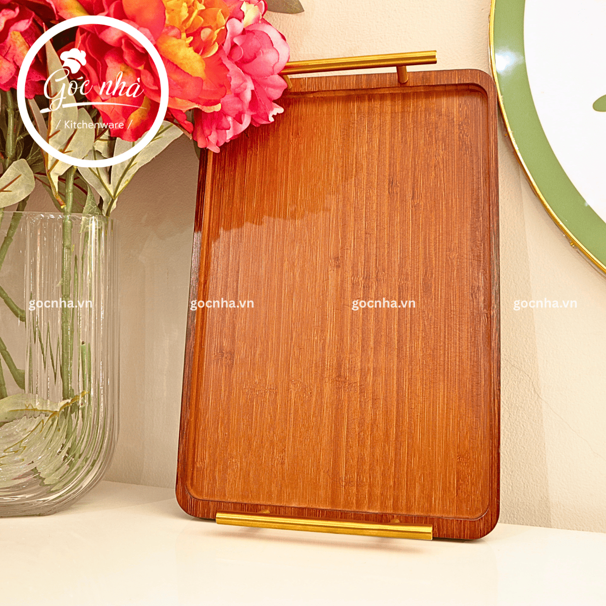 Khay gỗ có tay cầm