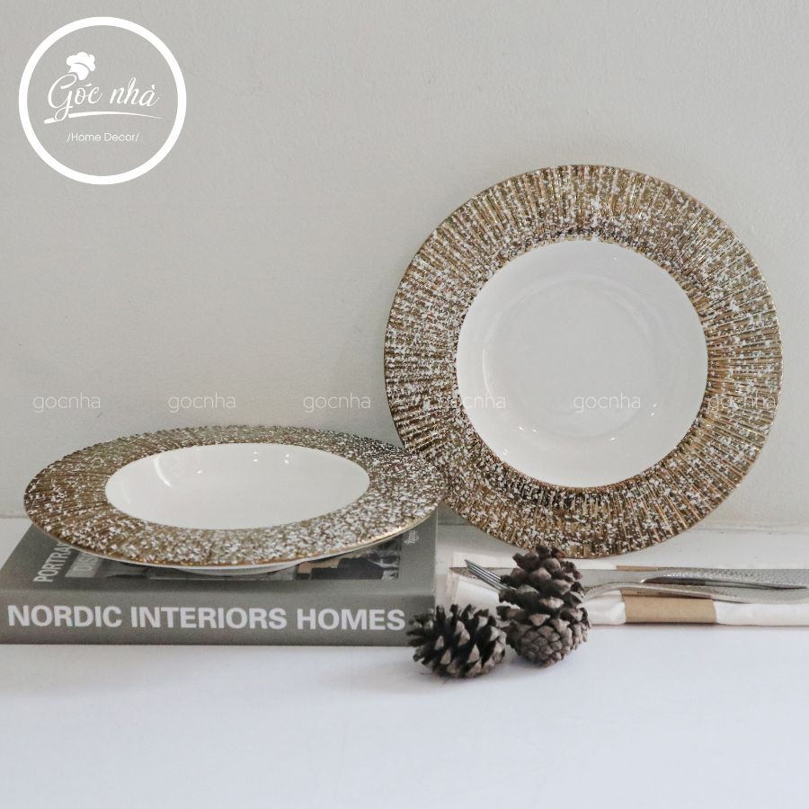 Dĩa soup/pasta kẻ vành Starry