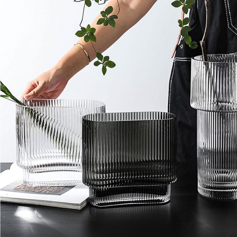 Bình Hoa Kẻ Tăm Oval