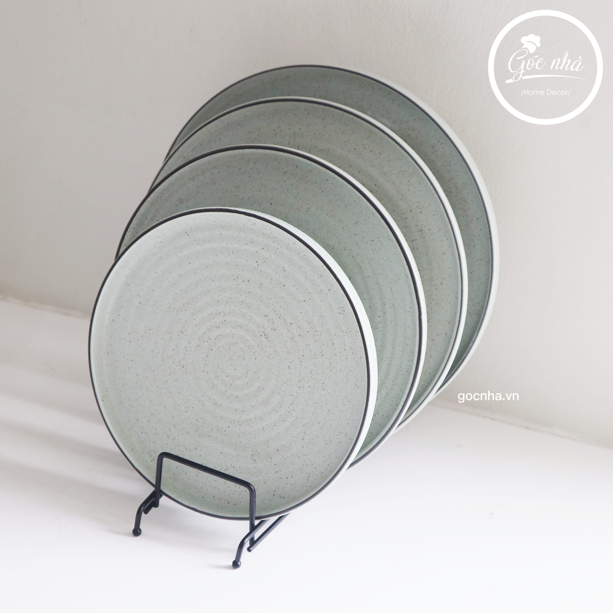 Set chén bát Men tiêu ghi xanh đá