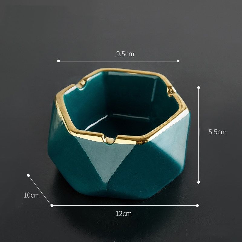 Gạt tàn tròn viền vàng