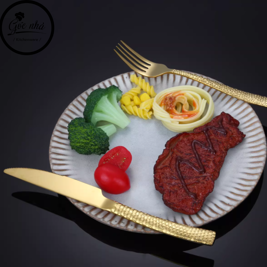 Hammered Cutlery Style 5 - Cán dẹt mỏng
