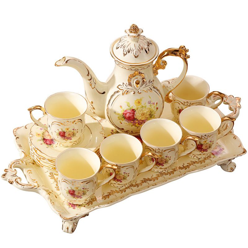 Bộ trà hoa phù dung đế cao