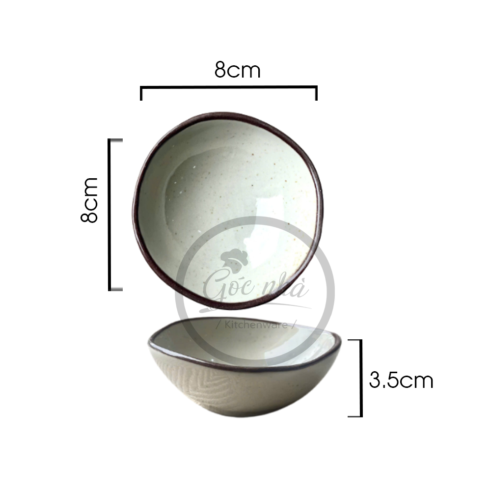 BST chén bát BEIGE nâu men tiêu