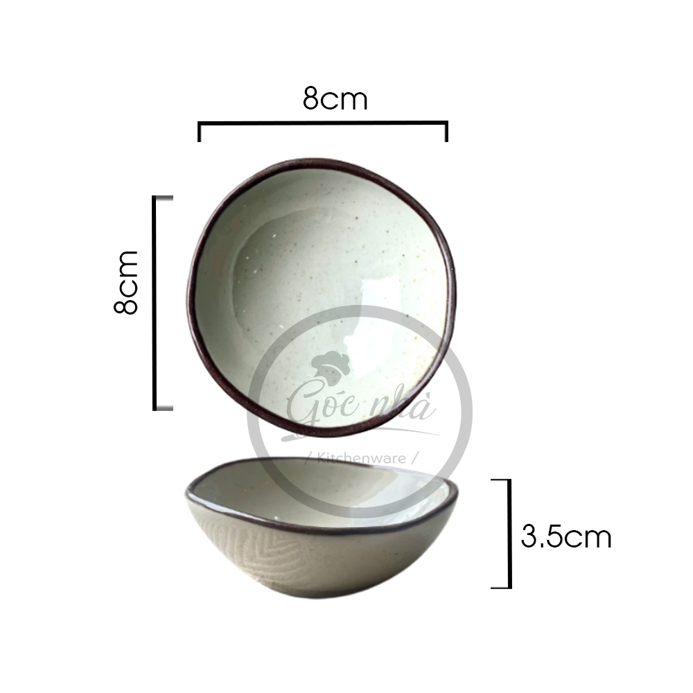 BST chén bát BEIGE nâu men tiêu