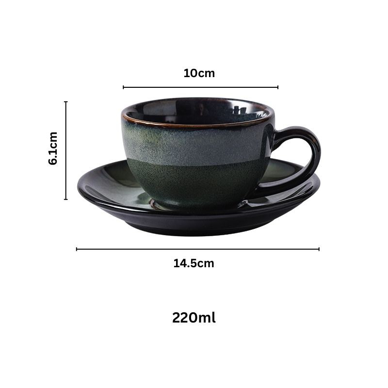 Cốc sứ kèm đĩa lót Bunt
