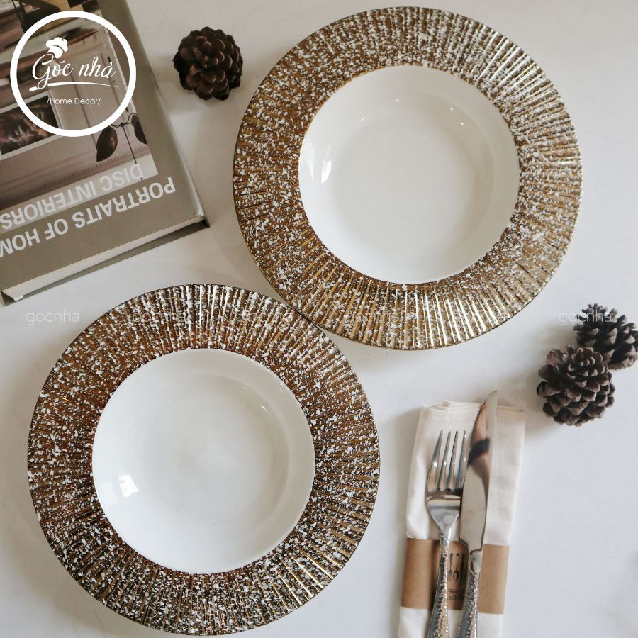 Dĩa soup/pasta kẻ vành Starry