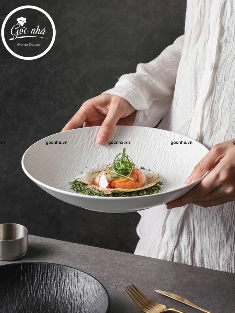 Dĩa Mocca Vân Sần dáng tròn