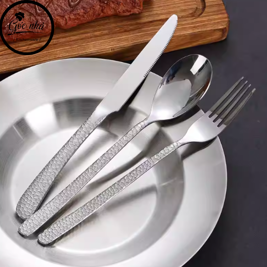Hammered Cutlery Style 5 - Cán dẹt mỏng